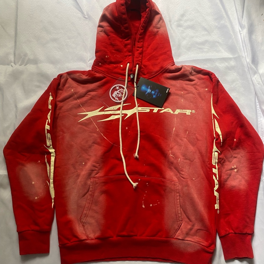 Red Hellstar logo hoodie